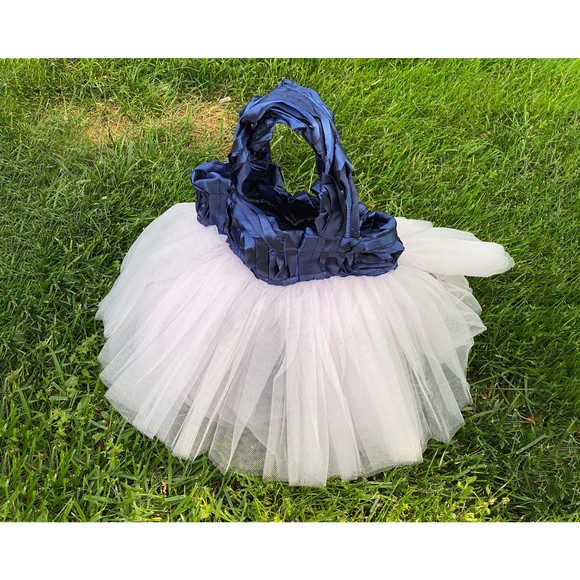 Flower Girl Bag, Graduation Party Tote Bag, Ballet Tote, Ballerina Blue Tote - Picture 3 of 4